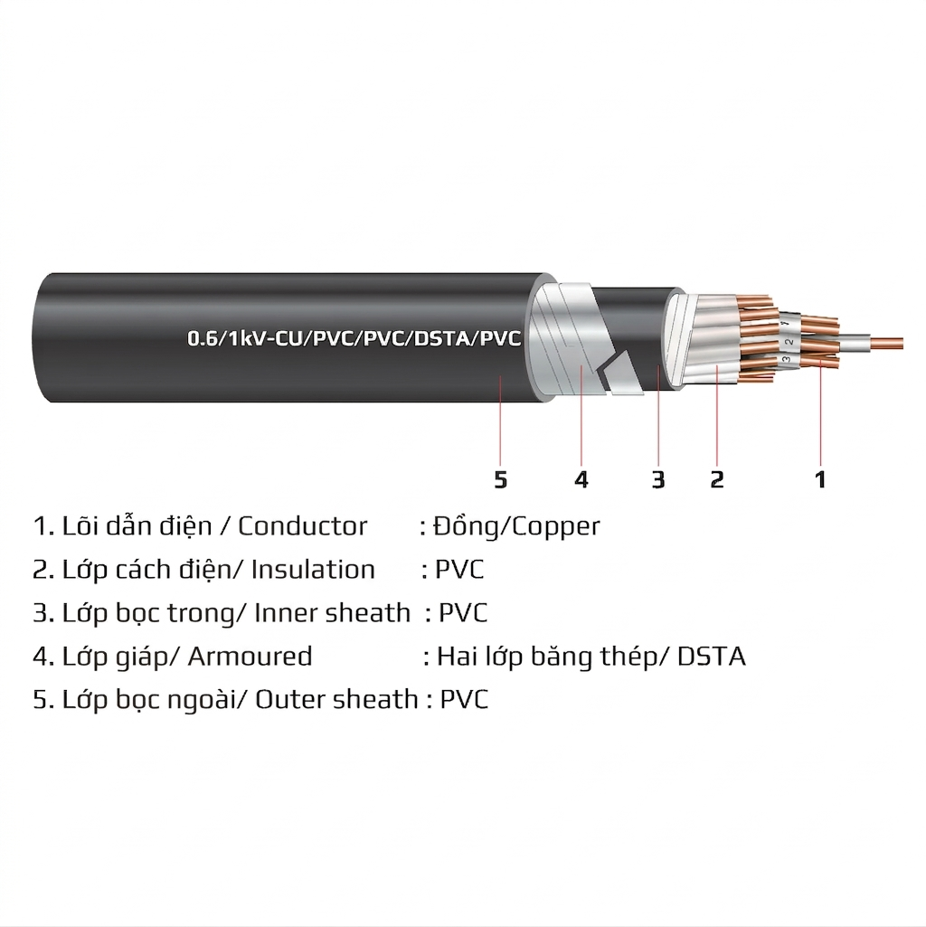Cáp điều khiển có giáp bảo vệ
