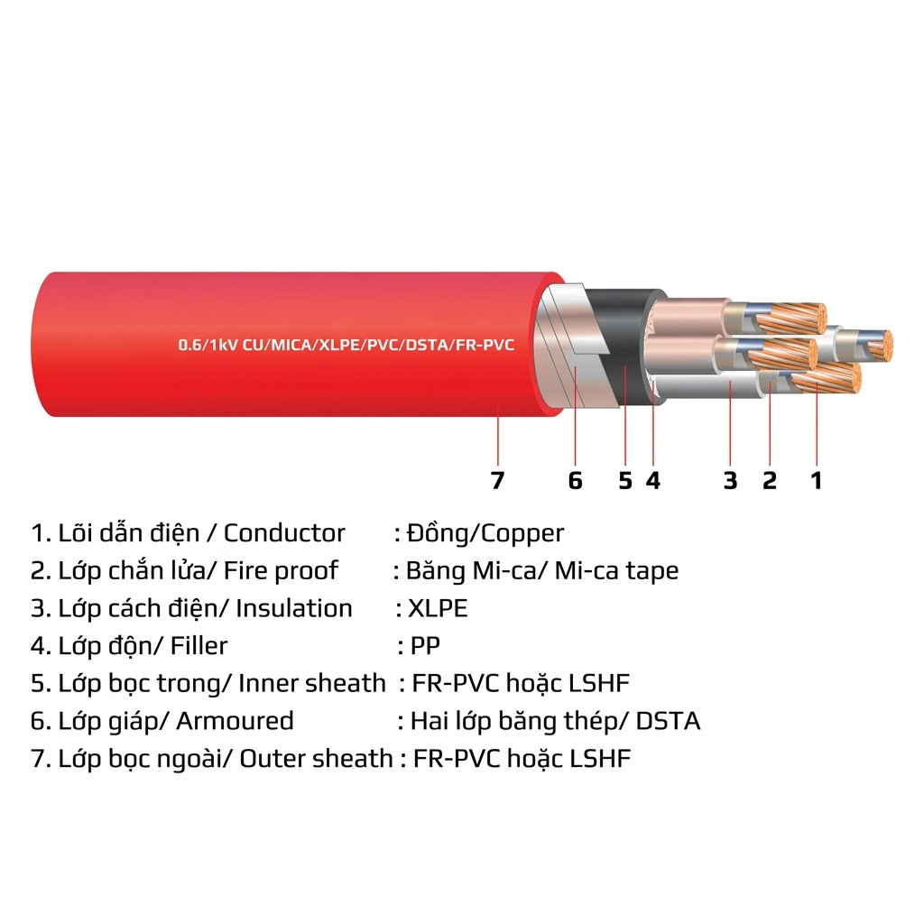 Cáp chống cháy nhiều lõi